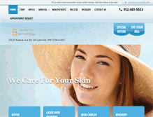 Tablet Screenshot of centerfordermatology.net